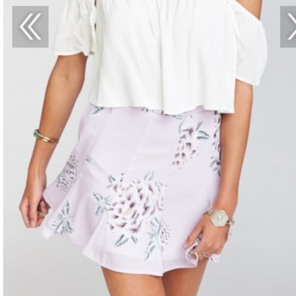 Show Me Your MuMu SMYM‎ Womens Size Small Skater Stretch Mini Skirt Floral
